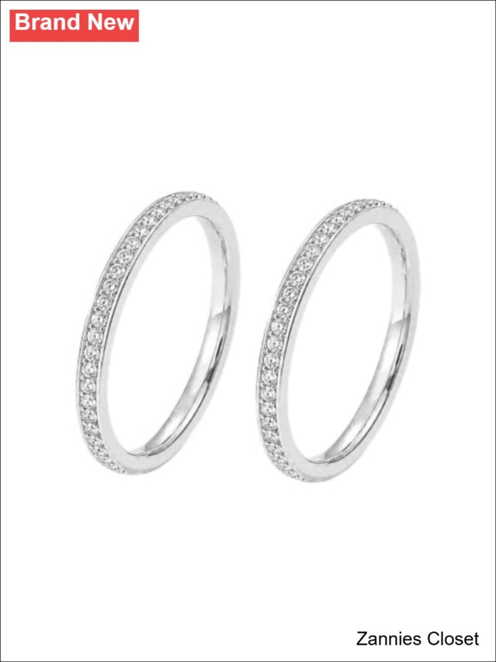 💍 14k Gold Plated CZ Eternity Band Stackable Ring Size 7